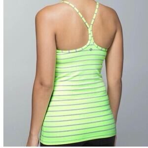 Lululemon Power Y Tank in Deauville Stripe Clear Mint size 8